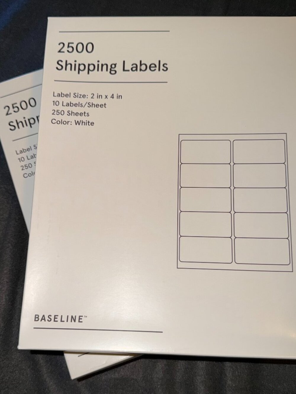 5000 Staples Shipping Labels 2"x4", 10 per sheet, 500 sheets